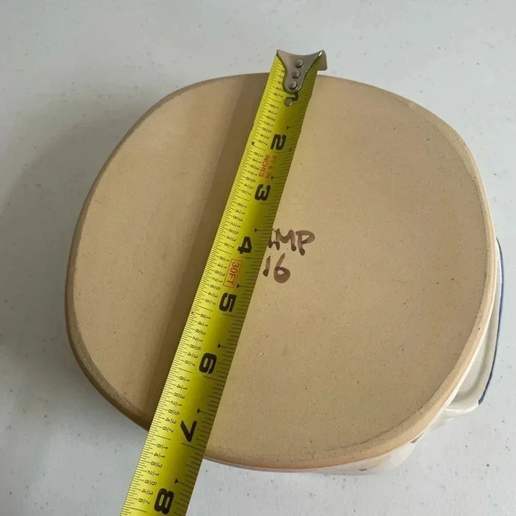 Mississippi Mud pottery Serving Dish Floral like new 7x7x3 Hand Thrown Alton, IL - Picture 7 of 10